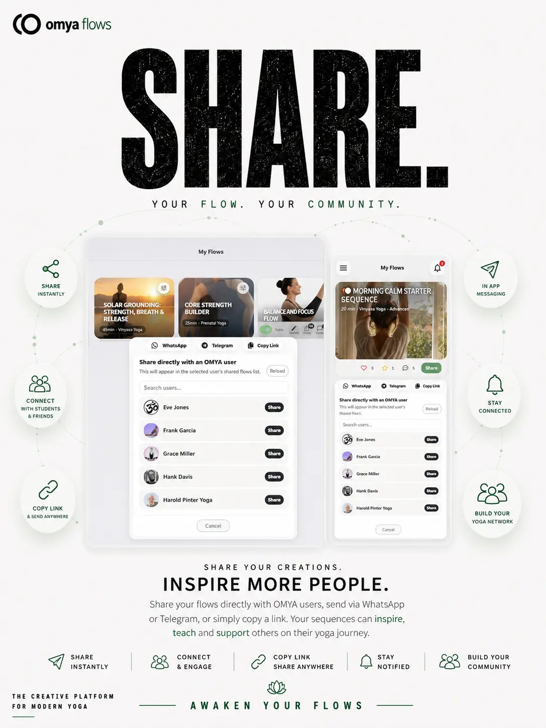omyaflows flow sharing interface