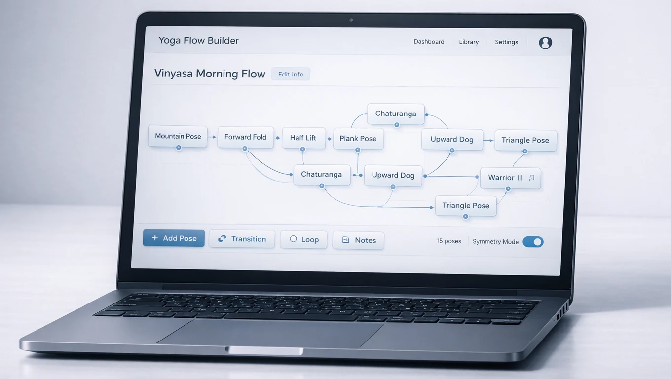 Woman in dynamic yoga flow