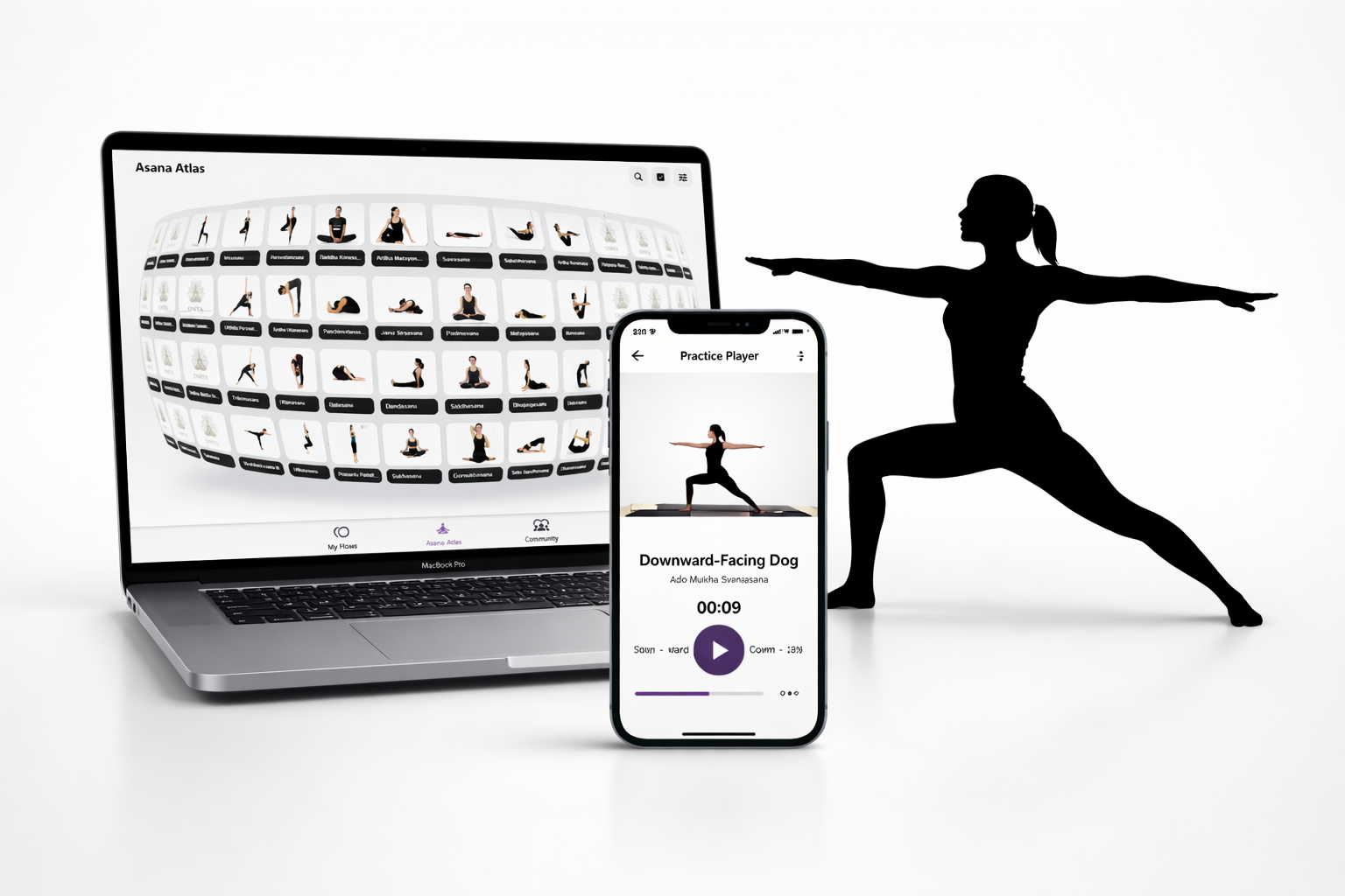 Yoga poses in harmonious exploration